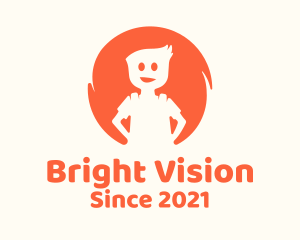 Pupil - Orange Child Boy logo design