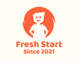 Youngster - Orange Child Boy logo design