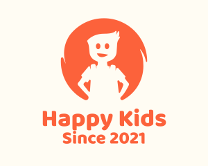 Orange Child Boy logo design