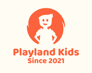 Orange Child Boy logo design