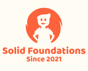 Early Learning - Orange Child Boy logo design