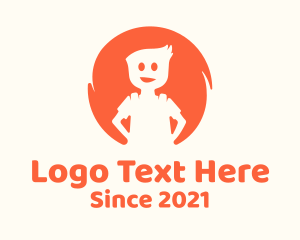 Nursery - Orange Child Boy logo design