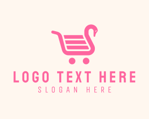 Minimarket - Swan Shopping Cart logo design
