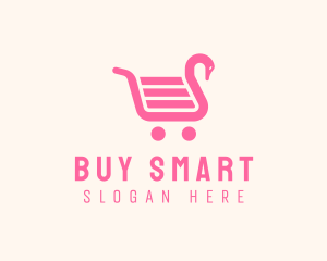 Swan Shopping Cart logo design