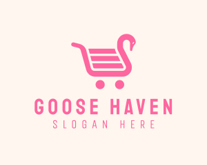 Swan Shopping Cart logo design