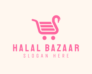 Swan Shopping Cart logo design