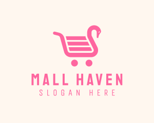 Swan Shopping Cart logo design