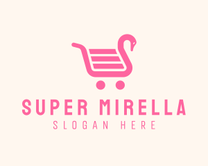Market - Swan Shopping Cart logo design