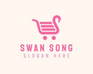 Swan Shopping Cart logo design