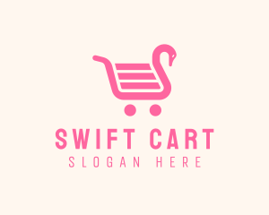 Swan Shopping Cart logo design