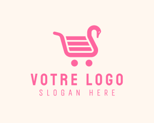 Shopping - Swan Shopping Cart logo design