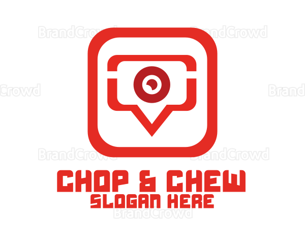 Red Video Chat App Logo