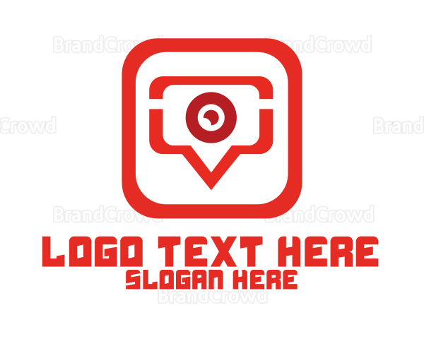 Red Video Chat App Logo