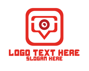 Communication - Red Video Chat App logo design