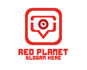 Red Video Chat App logo design