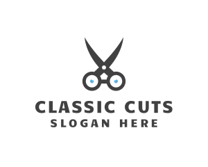 Grey Barber Scissors logo design