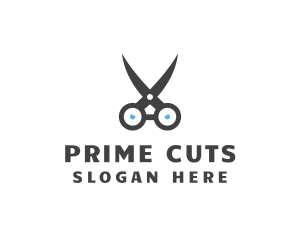 Grey Barber Scissors logo design