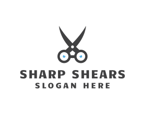 Grey Barber Scissors logo design