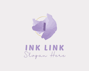 Purple Watercolor Fashion logo design