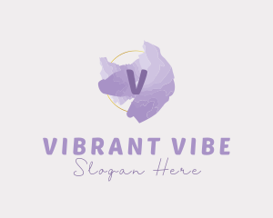 Purple Watercolor Fashion logo design