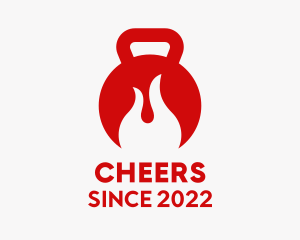 Dumbbell - Fire Kettlebell Fitness logo design