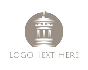 French - Grey Greek Dome logo design