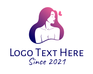 Butterfly - Sexy Nude Model logo design