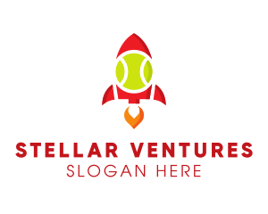 Tennis Ball Rocket logo design