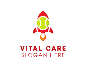 Varsity - Tennis Ball Rocket logo design