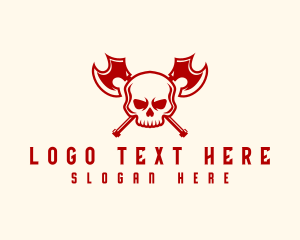 Skull Axe Weapon logo design