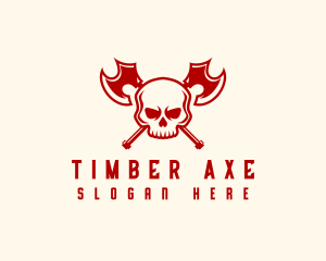 Skull Axe Weapon logo design