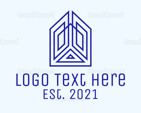 Geometric Outline Tower Logo