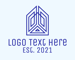 Structure - Geometric Outline Tower logo design