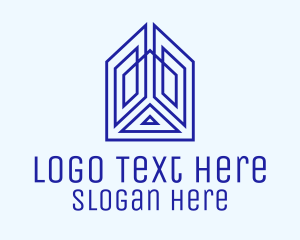 Geometric Outline Tower  Logo