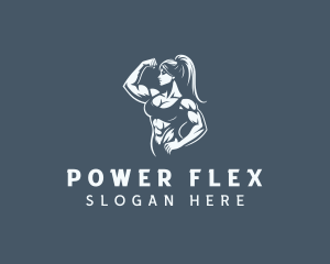 Muscular - Muscular Fitness Woman logo design