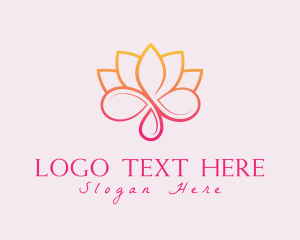 Massage - Flower Lotus Natural Oil logo design