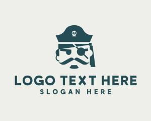 Mustache - Angry Pirate Hat logo design