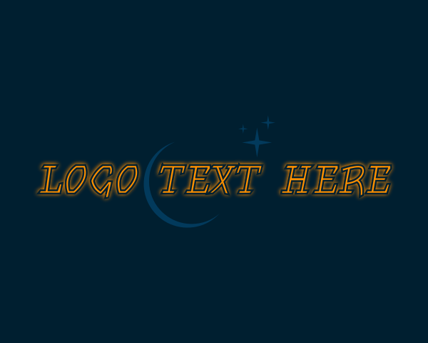 Planetary - Neon Moonlight Glow logo design