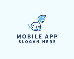 Cute Flying Fish  Logo