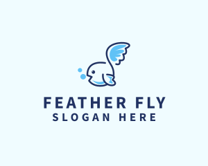 Cute Flying Fish  logo design