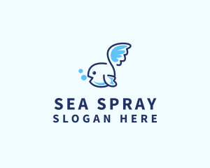 Cute Flying Fish  logo design