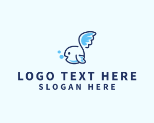Ocean - Cute Flying Fish logo design