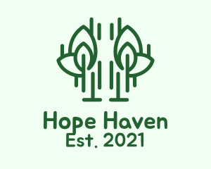 Environment Friendly - Green Outline Herb logo design