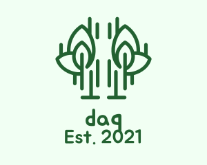 Natural - Green Outline Herb logo design