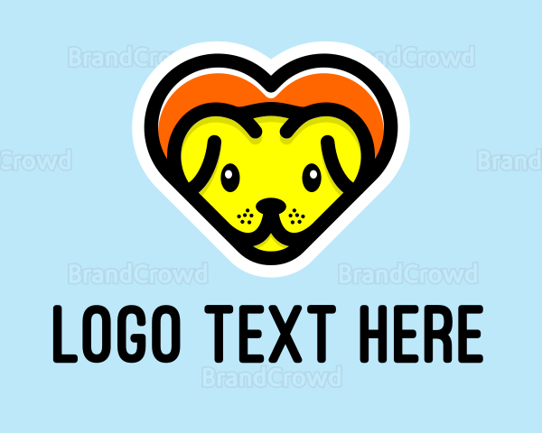 Cute Heart Dog Logo