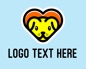 Vet - Cute Heart Dog logo design