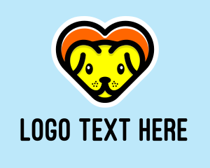 Cute Heart Dog  Logo