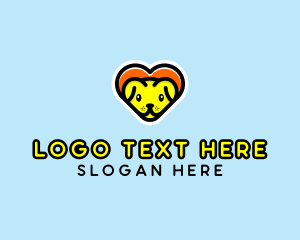 Cute Heart Dog  logo design