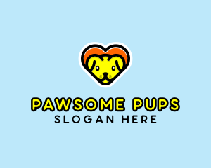Dog - Cute Heart Dog logo design
