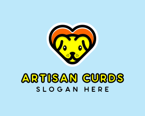 Cute Heart Dog  logo design